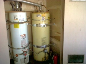 Old Hot Water Heater Tank on the Right